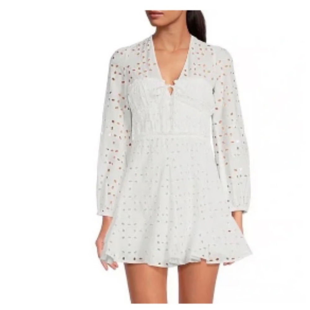 Gianni bini white eyelet dress size medium